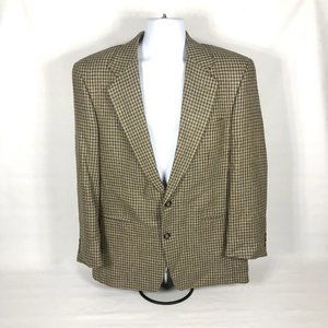 VTG Lanificio Di Pray Houndstooth Silk Wool Blazer Jacket Suit Sport Coat 41R